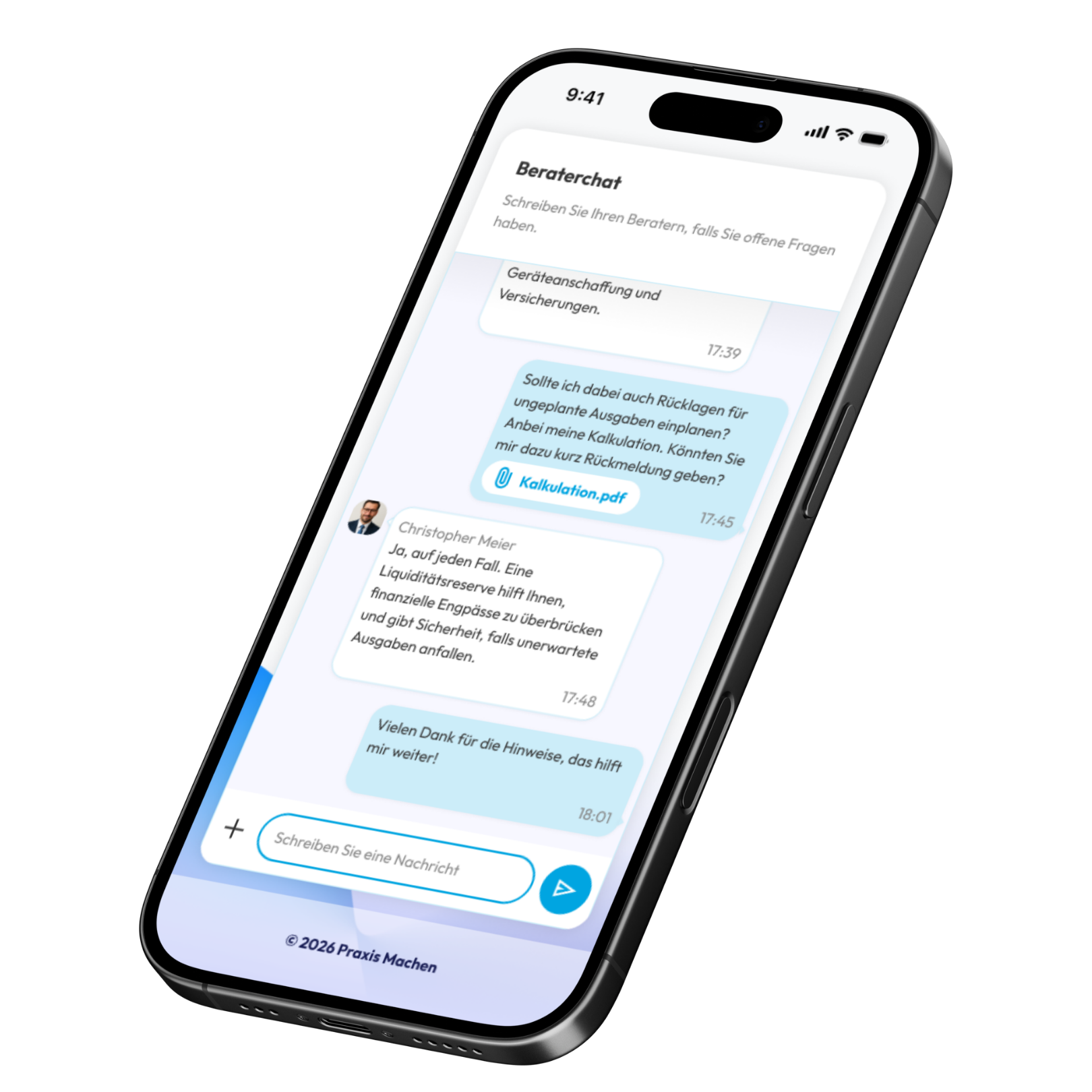 praxismachen! App Experten-Chat